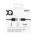 Cablu pentru incarcare si transfer de date Xqisit Cotton, USB-A la USB-C, 1.8m, Negru 3 - lerato.ro