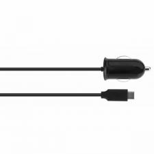 Accesorii auto, Incarcator auto XQISIT, 2.4A, Cablu USB-C de 1m incorporat, Negru, lerato.ro