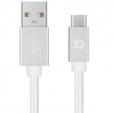 Cablu pentru incarcare si transfer de date Xqisit Cotton, USB-A la USB-C,1.8m, Alb