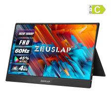 Monitor portabil tactil Zeuslap Z15ST, IPS, 15.6 inch, 1920×1080, 60Hz, Difuzor integrat, Negru