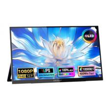 Monitor portabil tactil Zeuslap OL133ED, OLED, 13.3 inch, 1920×1080, Difuzor integrat, Negru