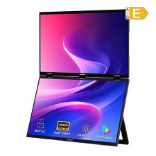 Monitor portabil cu 2 ecrane tactile Zeuslap Z18W, IPS, 18.5 inch, 1920×1080, 60Hz, Difuzor integrat, Negru