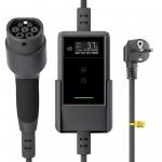 Incarcator portabil pentru masini electrice dé Charger cu priza Schuko, 3kW, 16A, IP66, Lungime cablu 10m, Afisaj LCD, Negru / Gri 2 - lerato.ro