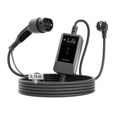 Incarcator portabil DEPOW pentru masini electrice, Mode 2, 3.7kW, 16A, IP66, Lungime cablu 10m, Afisaj LCD, Negru / Gri