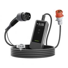 Incarcator portabil DEPOW pentru masini electrice, Mode 2, 11kW, 16A, IP66, Lungime cablu 20m, Afisaj LCD, Negru / Gri