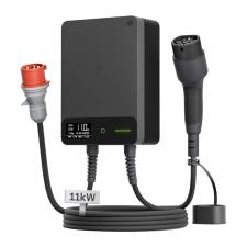 Incarcator de perete pentru masini electrice DEPOW Wallbox, 11kW, 16A, IP54, Conectror Tip 2, Lungime cablu 15m, Wi-Fi / Bluetooth, Afisaj LCD, Negru / Gri
