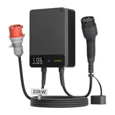 Incarcator de perete pentru masini electrice DEPOW Wallbox, 22kW, 32A, IP54, Conectror Tip 2, Lungime cablu 7m, Wi-Fi / Bluetooth, Afisaj LCD, Negru / Gri