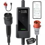 Incarcator portabil pentru masini electrice dé Charger, 11kW, 16A, IP66, Lungime cablu 7m, Afisaj LCD, WiFi, Negru / Gri 2 - lerato.ro