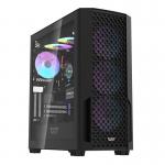 Carcasa pentru computer darkFlash DF2100, Middle Tower, ATX, Micro ATX, ITX, E-ATX, 4 x ventilatoare ARGB, Negru 2 - lerato.ro