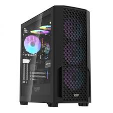 Carcasa pentru computer darkFlash DF2100, Middle Tower, ATX, Micro ATX, ITX, E-ATX, 4 x ventilatoare ARGB, Negru