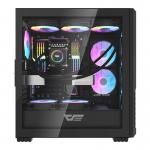 Carcasa pentru computer darkFlash DF2100, Middle Tower, ATX, Micro ATX, ITX, E-ATX, 4 x ventilatoare ARGB, Negru 6 - lerato.ro