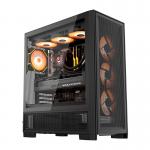 Carcasa pentru computer darkFlash AIRNOVA, Full Tower, E-ATX, ATX, M-ATX, ITX, 3 ventilatoare incluse, Negru 2 - lerato.ro