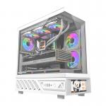 Carcasa pentru computer darkFlash DS950, Middle Tower, ATX, ITX, M-ATX, Display IPS 6 inch, 6 ventilatoare, Alb 2 - lerato.ro