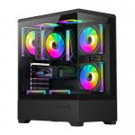 Carcasa pentru computer darkFlash C365, MiniTower, E-ATX, ATX, ITX, Micro ATX, 5 ventilatoare incluse, Negru 2 - lerato.ro