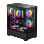 Carcasa pentru computer darkFlash C365, MiniTower, E-ATX, ATX, ITX, Micro ATX, 5 ventilatoare incluse, Negru 3 - lerato.ro