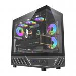 Carcasa pentru computer darkFlash DS950, Middle Tower, ATX, ITX, Micro ATX, 6 ventilatoare RGB, Negru 2 - lerato.ro