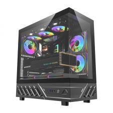 Componente IT, Carcasa pentru computer darkFlash DS950, Middle Tower, ATX, ITX, Micro ATX, 6 ventilatoare RGB, Negru, lerato.ro