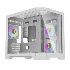 Carcasa pentru computer darkFlash FT418, Mini Tower, M-ATX, ITX, 6 ventilatoare aRGB, Alb