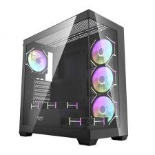 Carcasa pentru computer darkFlash DS900, Middle Tower, ATX, ITX, M-ATX, 7 ventilatoare aRGB, Negru
