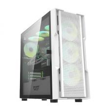 Carcasa pentru computer darkFlash DK431, Middle Tower, ATX, E-ATX, M-ATX, 4 ventilatoare ARGB, Alb