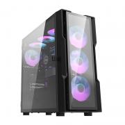Carcasa pentru computer darkFlash DK431 Glass, Middle Tower, ATX, E-ATX, M-ATX, 4 ventilatoare ARGB, Negru