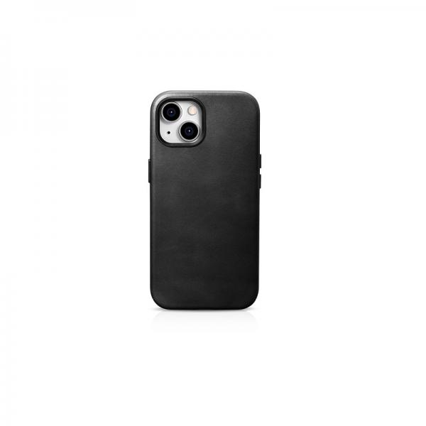 Carcasa iCarer Oil Wax Leather MagSafe compatibila cu iPhone 15 Plus Black 1 - lerato.ro