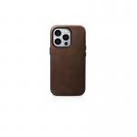 Carcasa iCarer Oil Wax Leather MagSafe compatibila cu iPhone 15 Pro Brown 2 - lerato.ro