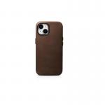 Carcasa iCarer Oil Wax Leather MagSafe compatibila cu iPhone 15 Brown 2 - lerato.ro
