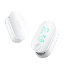 Pulsoximetru wireless iHealth AIR PO3, Bluetooth 4.0, Compatibil cu aplicatie iHealth MyVitals, Alb