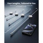 Set 2 cabluri retractabile pentru incarcare si transfer de date iOttie, 2x USB-C, 100W, 480Mbps, Alb 5 - lerato.ro