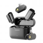 Kit microfon wireless Maono WM622 PBC2, 2 TX si 2 RX, Carcasa incarcare inclusa, Raza actiune 100m, Autonomie 6h, Lightning / USB-C, Negru 3 - lerato.ro