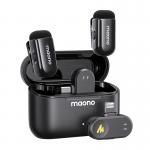 Kit microfon wireless Maono WM622 PBC2, 2 TX si 2 RX, Carcasa incarcare inclusa, Raza actiune 100m, Autonomie 6h, Lightning / USB-C, Negru 4 - lerato.ro