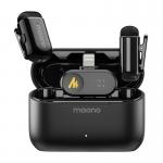 Kit microfon wireless Maono WM622 PB2, 2 TX si 1 RX, Carcasa incarcare inclusa, Raza actiune 100m, Autonomie 6h, Lightning, Negru 2 - lerato.ro