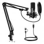 Microfon cu suport Maono A04E, Cablu USB cu mufe multiple interschimbabile, Cardioid, Condensator, ENC, Negru 3 - lerato.ro