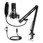 Microfon cu suport Maono A04E, Cablu USB cu mufe multiple interschimbabile, Cardioid, Condensator, ENC, Negru 4 - lerato.ro