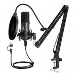 Microfon cu suport Maono A04E, Cablu USB cu mufe multiple interschimbabile, Cardioid, Condensator, ENC, Negru 5 - lerato.ro