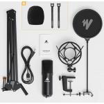 Microfon cu suport Maono A04E, Cablu USB cu mufe multiple interschimbabile, Cardioid, Condensator, ENC, Negru 7 - lerato.ro