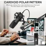 Microfon cu suport Maono A04E, Cablu USB cu mufe multiple interschimbabile, Cardioid, Condensator, ENC, Negru 8 - lerato.ro