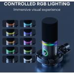 Microfon dinamic Maono PD200x, Cardioid, iluminat RGB,  USB-C, jack 3.5mm, XLR, Negru 7 - lerato.ro