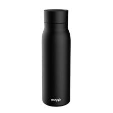 Termos smart Muggo, Mentinere temperatura 24h, Izolatie din inox oxidabil, 250 mAh, Afisaj LED, 600ml, Negru