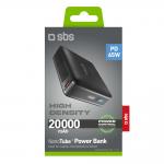 Baterie externa portabila SBS HD, 20000 mAh, 65W, 1xUSB-C, 1xUSB-A, Negru 3 - lerato.ro