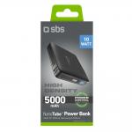 Baterie externa portabila SBS HD, 5000 mAh, 10W, 2.1A, USB-C, Negru 3 - lerato.ro
