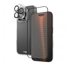 Kit protectie 3in1 SBS D3O, Carcasa, Folie Ecran si Protectie camera foto, compatibil cu iPhone 16 Pro, Transparent