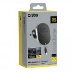 Suport auto SBS TESUPP15WRETRACABL, Air Vent Mount, Compatibil MagSafe, Incarcare Wireless 15W, USB-C, Negru 3 - lerato.ro