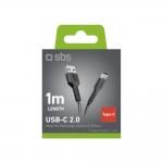 Cablu pentru incarcare si transfer de date SBS TECABLETYC1KPOS, USB-A la USB-C, 1m, Negru 4 - lerato.ro