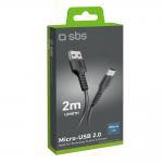 Cablu pentru incarcare si transfer de date SBS TECABLEMICRO2K, USB la Micro-USB, 2m, Negru 4 - lerato.ro