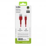 Cablu pentru incarcare si transfer de date SBS TECABLEMICROC15R, USB-A la USB-C, 1.5m, Rosu 4 - lerato.ro