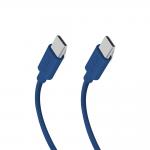 Cablu pentru incarcare si transfer de date SBS TECABLETISSUETCCR, 2x USB-C, 60W, 480Mbps, 1.5m, Albastru 2 - lerato.ro
