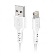 Cablu pentru incarcare si transfer de date SBS TECABLEUSBIP589W, USB-A la Lightning, 15W, 1m, Alb