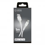 Cablu pentru incarcare si transfer de date SBS TECABLEUSBIP589W, USB-A la Lightning, 15W, 1m, Alb 3 - lerato.ro